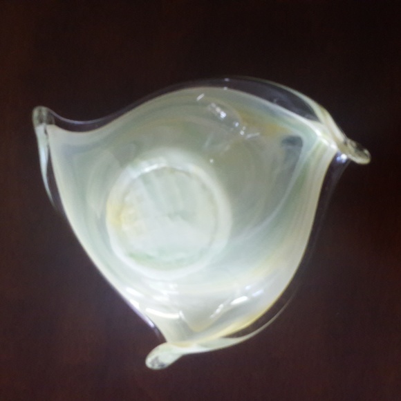 Lavorazione Arte Murano Glass Bowl - Yellow, Green and White Colour - Picture 2 of 5